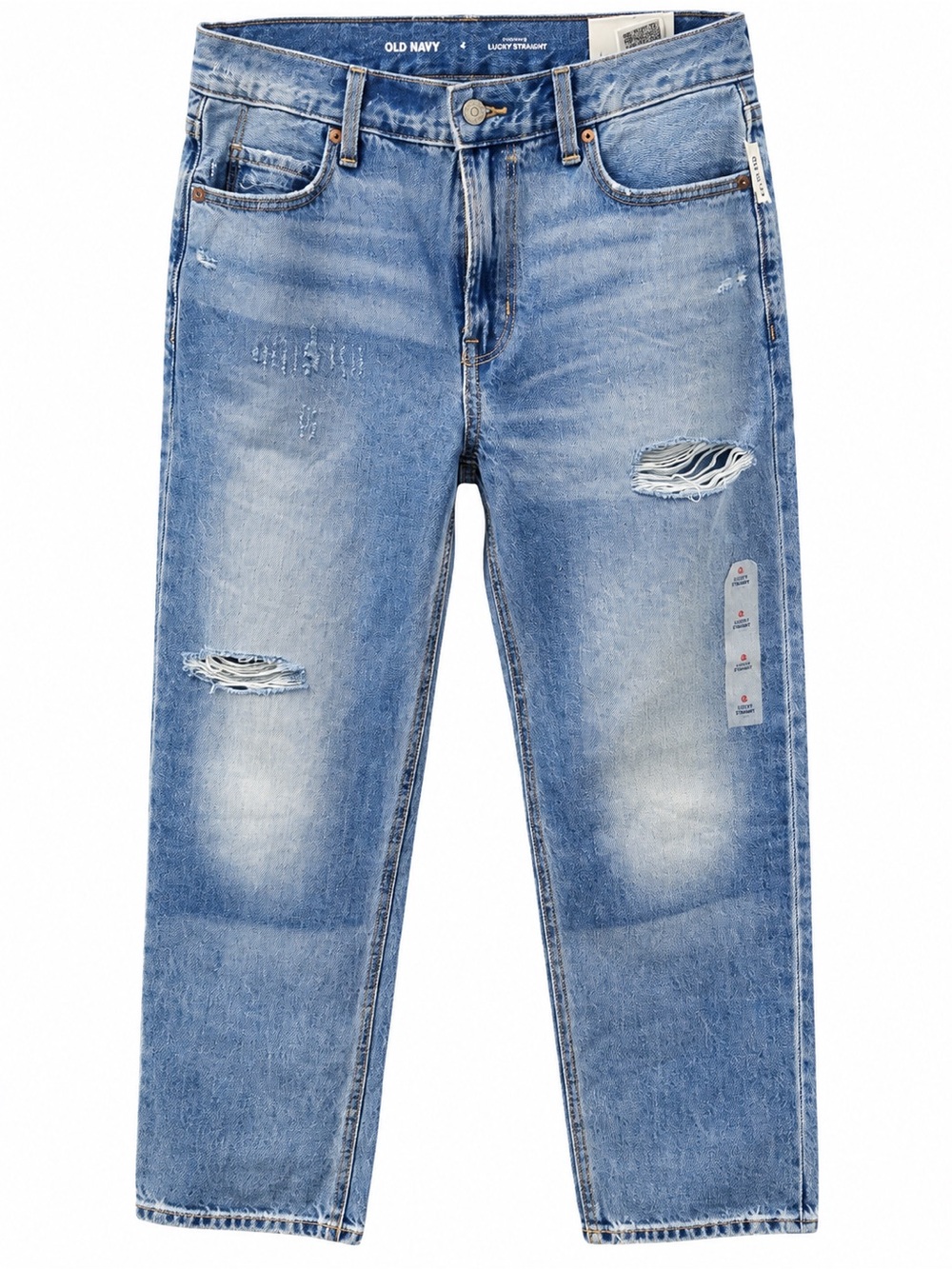 Old Navy High Rise Slouchy Straight Jeans | Medium Wash Denim | Size 6 NWT